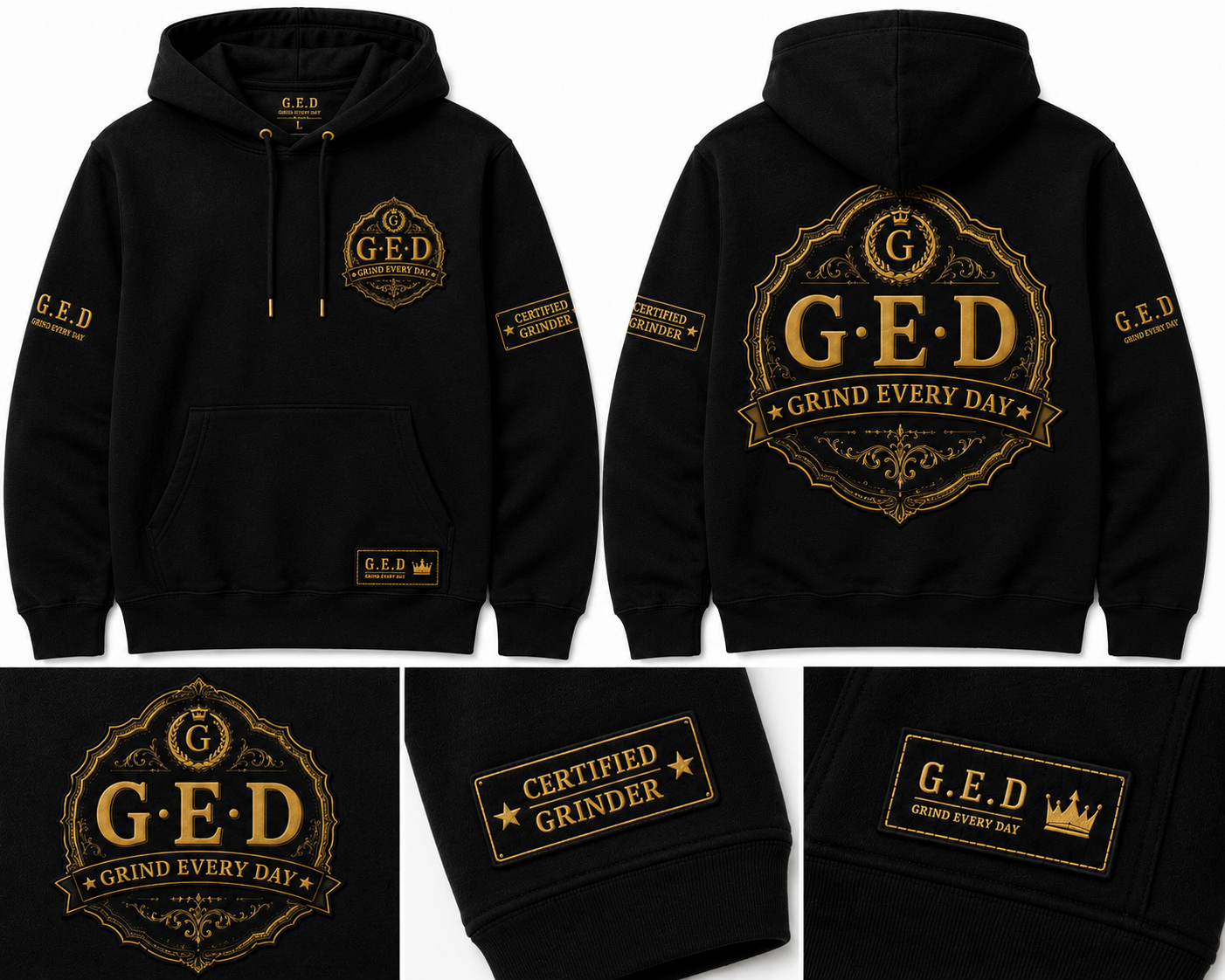 G.E.D COLLECTION-Black Hoodie