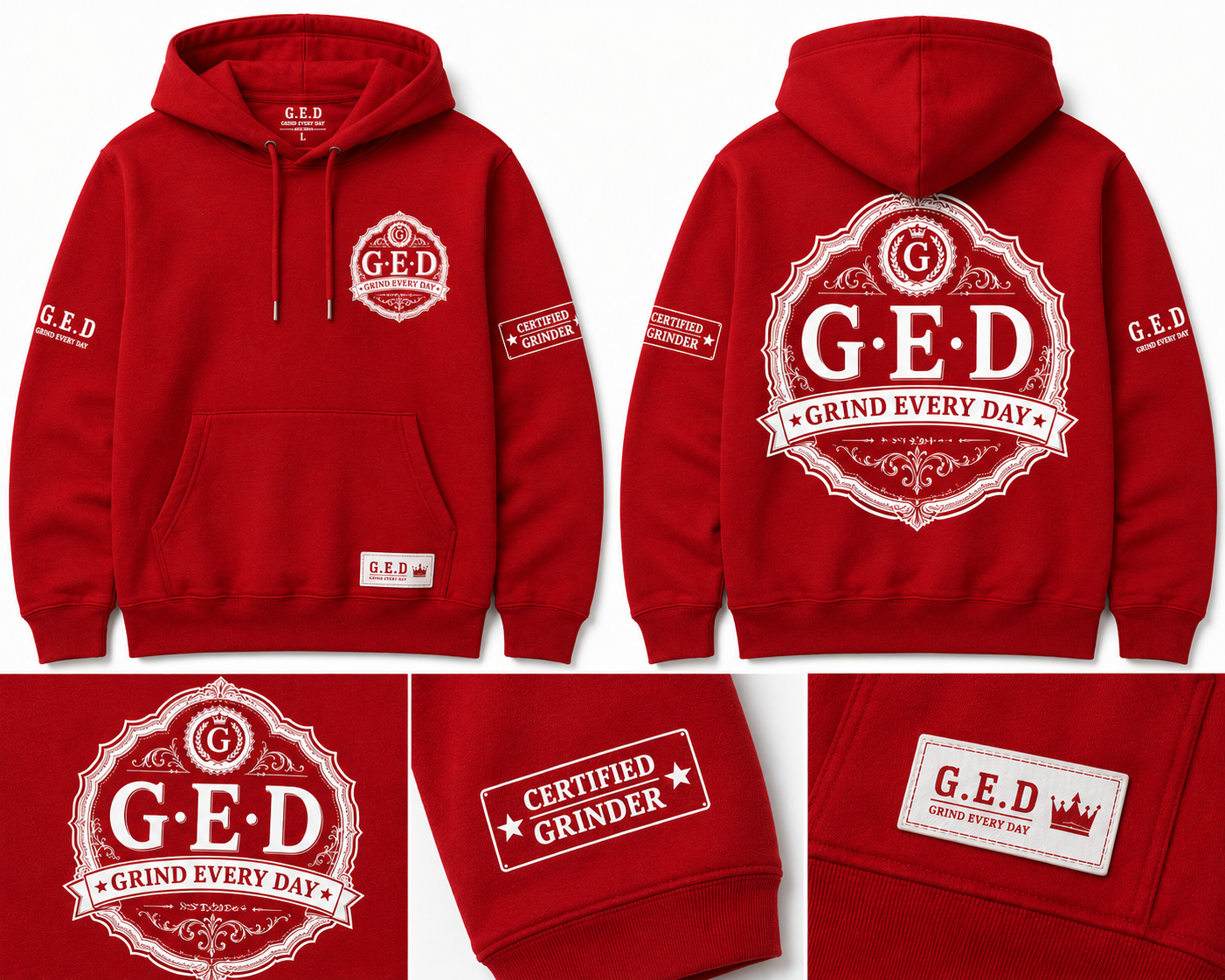 G.E.D COLLECTION-Red Hoodie