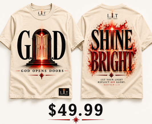 G.O.D cream Tee-God Opens Doors