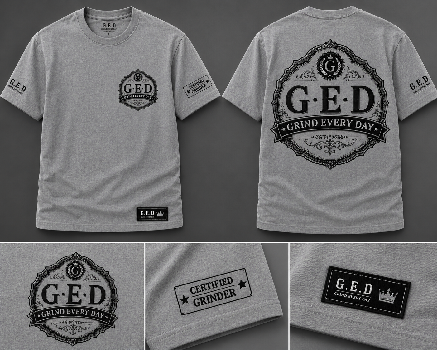 GRIND EVERY DAY Gray Tee