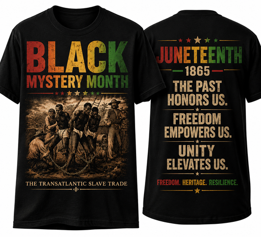 Black Mystery Month Juneteenth T-Shirt Black