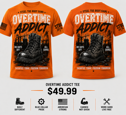 Steel Toe Boot Gang Collection-Safety Orange Tee